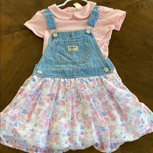 Oshkosh overall dress and shirt